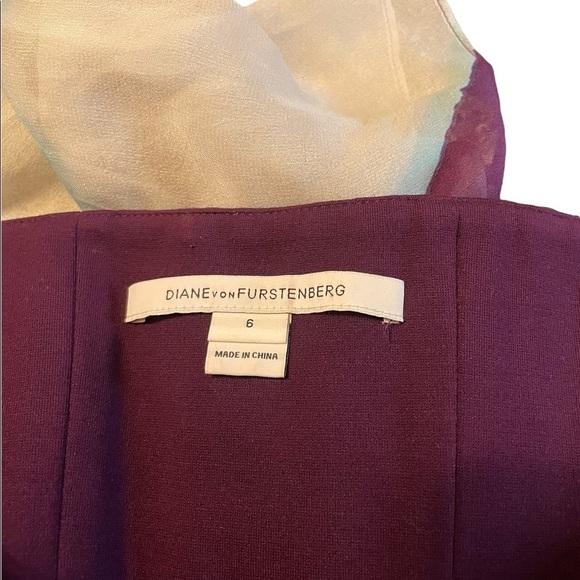 Diane Von Furstenberg Asti Silk Plum Floral Strapless Empire Waist Flowy Dress - Picture 8 of 9